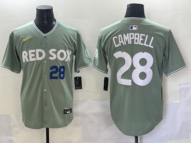 Men 2025 Boston Red Sox #28 Campbell Light Green Joint Name Nike MLB Jersey style 2->boston red sox->MLB Jersey